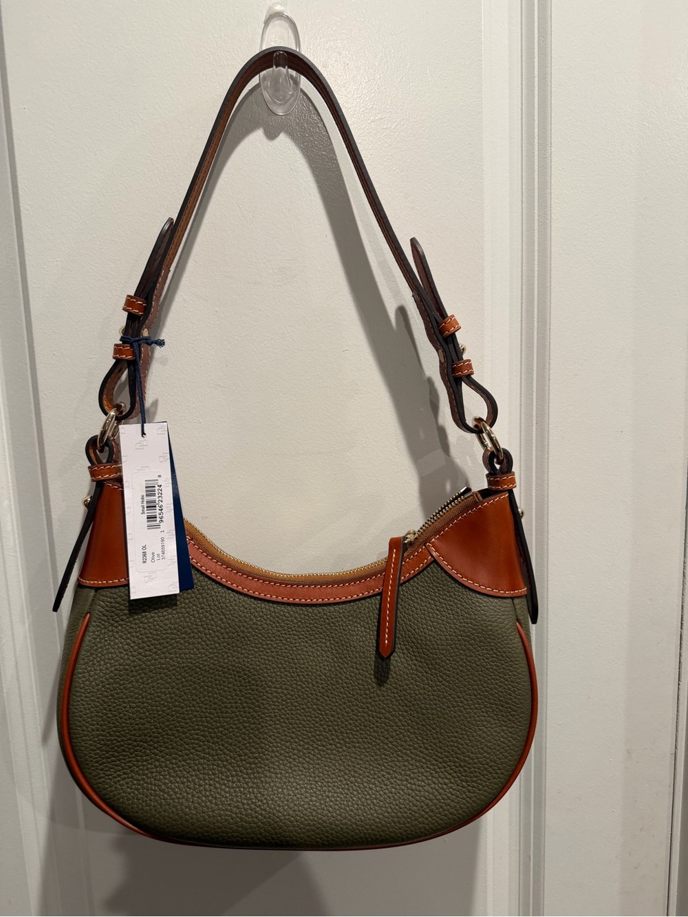 Dooney & Bourke Pebble Grain Small Hobo Shoulder Bag - Olive - Picture 6 of 12